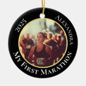 2-Sided Customizable Photo Sports Marathon Running Keramisch Ornament (Voorkant)