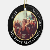 2-Sided Customizable Photo Sports Marathon Running Keramisch Ornament (Links)