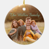 2-Sided  Elegant Script Overlay Double Photo  Keramisch Ornament (Achterkant)