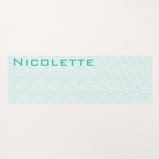 2 Sided Exotic Green Zebra Stripes and Green Fern Yogamat (Achterkant (horizontaal))