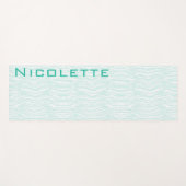 2 Sided Exotic Green Zebra Stripes and Green Fern Yogamat (Voorkant (horizontaal))