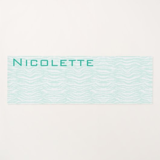 2 Sided Exotic Green Zebra Stripes and Green Fern Yogamat (Voorkant (horizontaal))