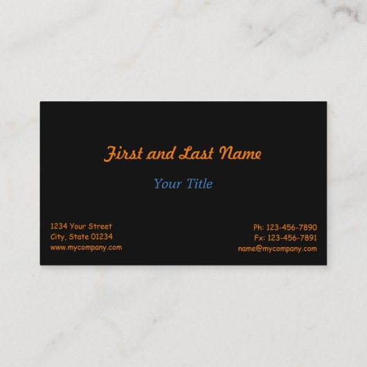  2 Sided Fire N Ice Visitekaartje (Achterkant)