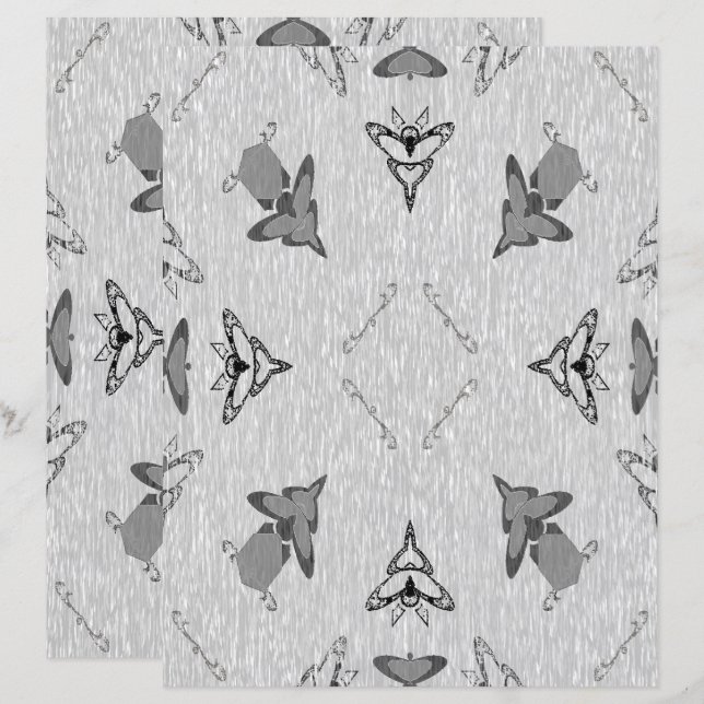 2-Sided Flying High in Lt Grayscale Scrapbook Page (Voorkant / Achterkant)