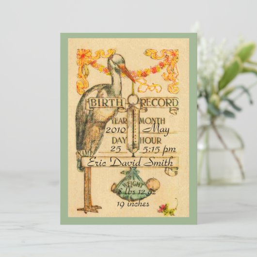 2 Sided Green  Style Announance Aankondiging (Staand voorkant)