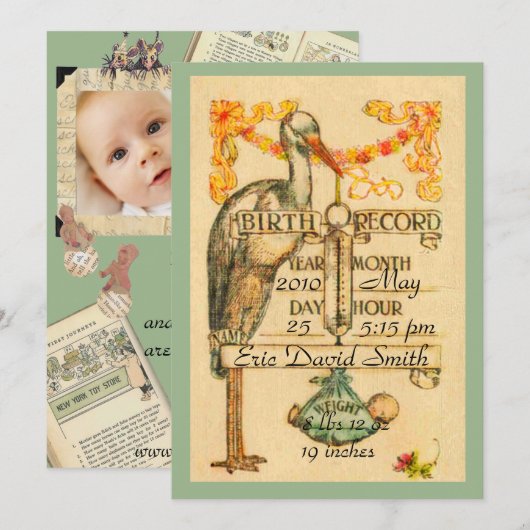 2 Sided Green Style Announance Aankondiging (Voorkant / Achterkant)