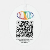 2 Sided Logo & QR Code Business Promooval Metalen Ornament (Achterkant)