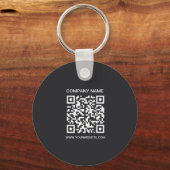 2 sided Logo, QR Code Company name Business URL Sleutelhanger (Achterkant)