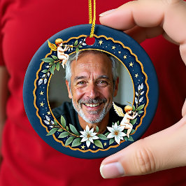 2 sided Memorial Christmas Cherub's Embrace Keramisch Ornament