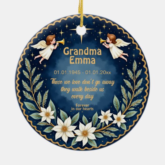 2 sided Memorial Christmas Starlight Tribute  Keramisch Ornament (Achterkant)