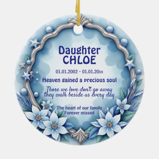 2 sided Memorial  Keramisch Ornament (Achterkant)