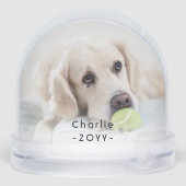 2 Sided Modern Photo & Black Text Overlay Keepsake Sneeuwbol (Achterkant)