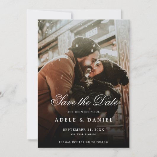 2 Sided Photo Save the Date Wedding Modern (Voorkant)