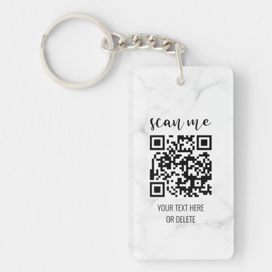 2 Sided QR-code Uw Logo Sleutelhanger (Voorkant)
