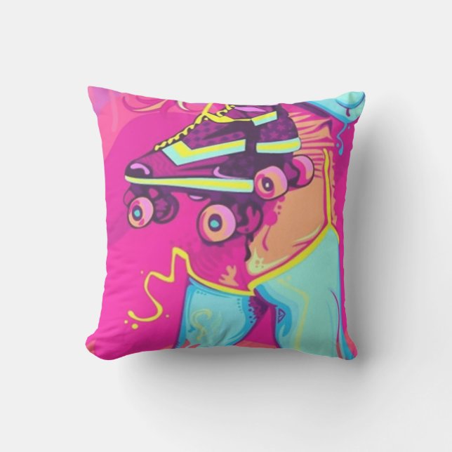2 Sided Roller Schaats Pillow Kussen (Voorkant)