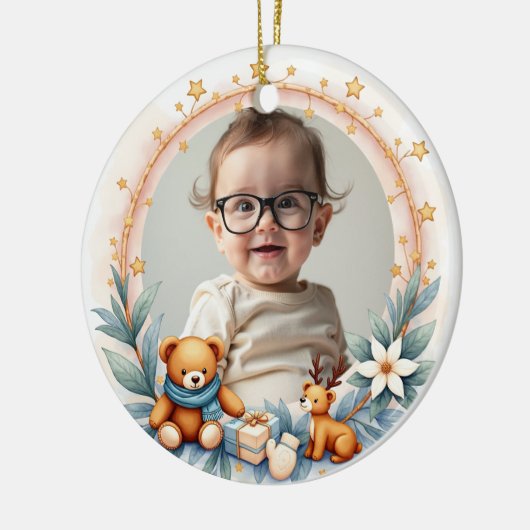 2 sided Santa’s Newest Helper Keramisch Ornament (Links)