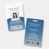 2 Sided streepjescode en uw Logo werknemer foto-ID Badge (Voor- en achterkant)