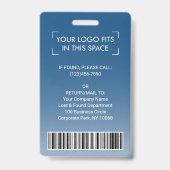 2 Sided streepjescode en uw Logo werknemer foto-ID Badge (Achterkant)