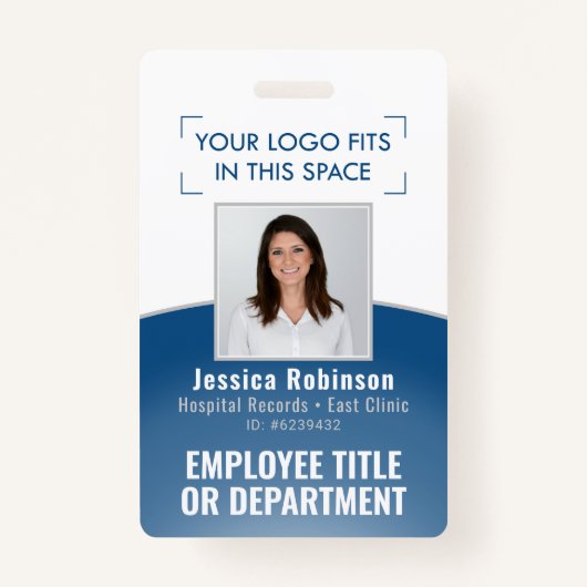 2 Sided streepjescode en uw Logo werknemer foto-ID Badge (Voorkant)