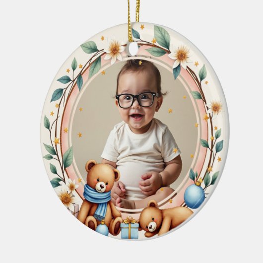 2 sided Twinkle Bear Keramisch Ornament (Links)