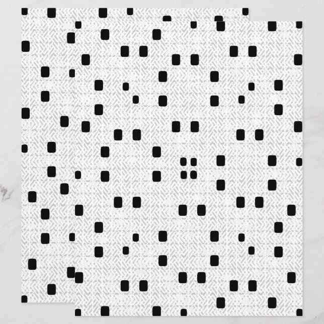 2-Sided W&B Textured Minimalism Scrapbook Page (Voorkant / Achterkant)