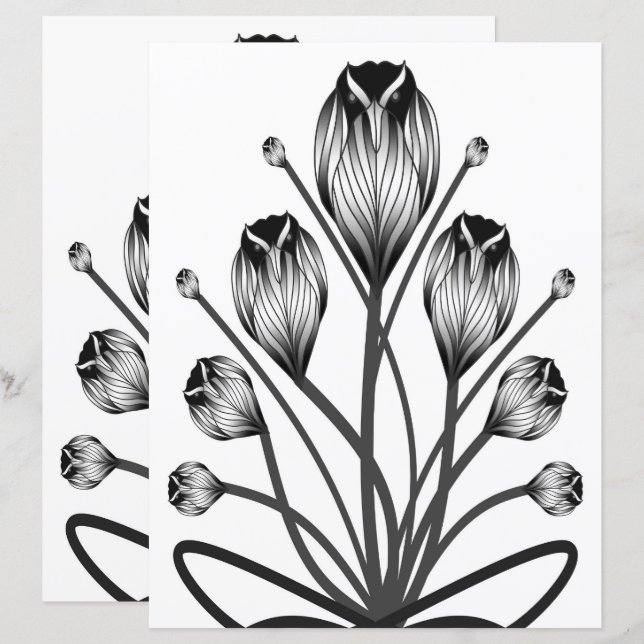 2-Sided W&B Tulip Owlsprey H&S Scrapbook Page (Voorkant / Achterkant)