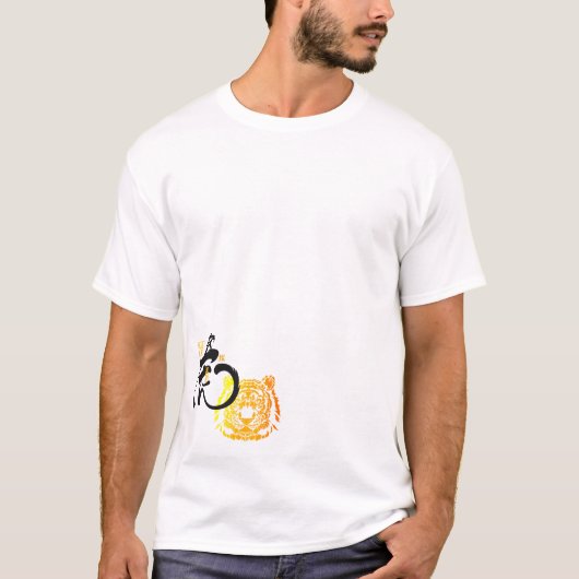 2 Sided Whimsical Cool Tiger Chinese Symbol T T-shirt (Voorkant)