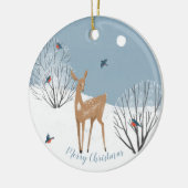 2 Sided Wilderness - Deer Birds - Antiek Home Fox Keramisch Ornament (Links)