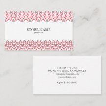 2 sides Red Waves "Seigaiha" WAGARA 名刺