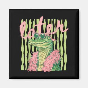2 Sides Retro ed See Ya Gator See Ya Alligator Magneet