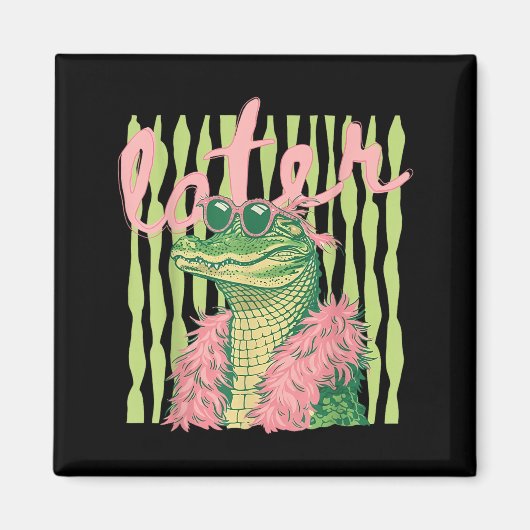 2 Sides Retro ed See Ya Gator See Ya Alligator Magneet (Voorkant)