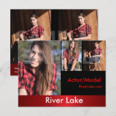 2 Single Headshot Comp-kaarten - Modelhoofdfoto's Briefkaart (Voorkant / Achterkant)