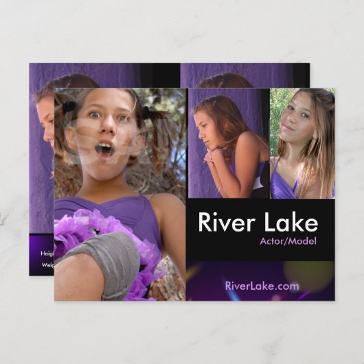 2 Single Headshot Composietkaarten - Actor Headsho Briefkaart (Voorkant / Achterkant)