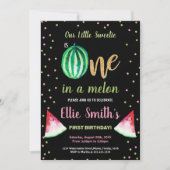 2 Slice Groene Watermeloen Verjaardag Uitnodiginge Kaart (Voorkant)