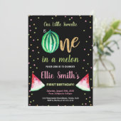 2 Slice Groene Watermeloen Verjaardag Uitnodiginge Kaart (Staand voorkant)