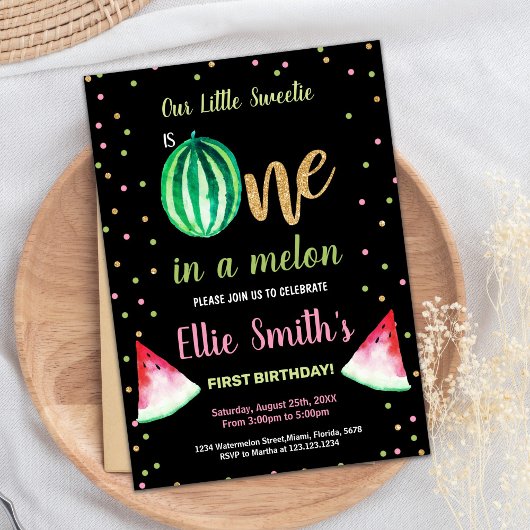 2 Slice Groene Watermeloen Verjaardag Uitnodiginge Kaart