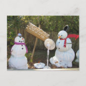 2 Smelten Sneeuwmannen Kerst Briefkaart (Voorkant)