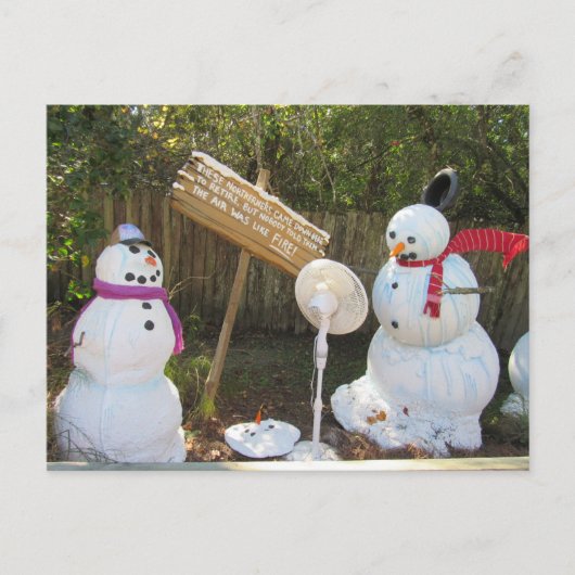 2 Smelten Sneeuwmannen Kerst Briefkaart (Voorkant)