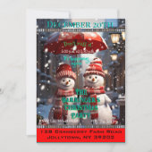 2 Sneeuwman die een Kerstmispartij gooit Kaart (Voorkant)