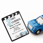 2 Snel 2 Nieuwsgierig, Raceauto 2e Verjaardag Kaart