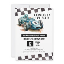 2 Snelle Race Auto 2e Verjaardagsfeestje waterverf