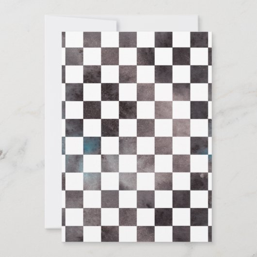 2 Snelle Race Auto 2e Verjaardagsfeestje waterverf Kaart (Achterkant)