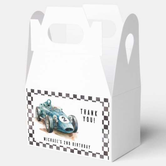 2 Snelle Verjaardag Race Auto Jongen Verjaardagsfe Bedankdoosjes (Geopend)