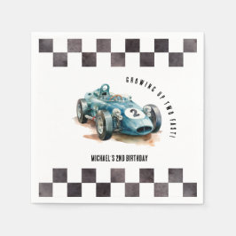 2 snelle verjaardag Race Car Servet
