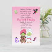 2 Spa Schoonheid Meisjes Beauty Verjaardag Uitnodi Kaart (Staand voorkant)