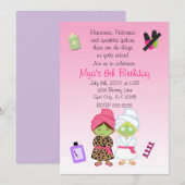 2 Spa Schoonheid Meisjes Beauty Verjaardag Uitnodi Kaart (Voorkant / Achterkant)