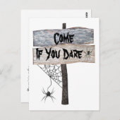 #2 Spiderweb Rustic kom als je Halloween bent Briefkaart (Voorkant / Achterkant)