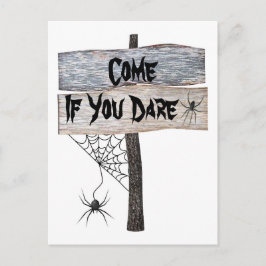 #2 Spiderweb Rustic kom als je Halloween bent Briefkaart