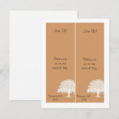 2 Spring Tree Brown/White Save the Date Bladwijzer Aankondigingskaart (Voorkant / Achterkant)