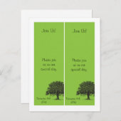 2 Spring Tree Green Black Sla de datum Bladwijzer Aankondigingskaart (Voorkant / Achterkant)